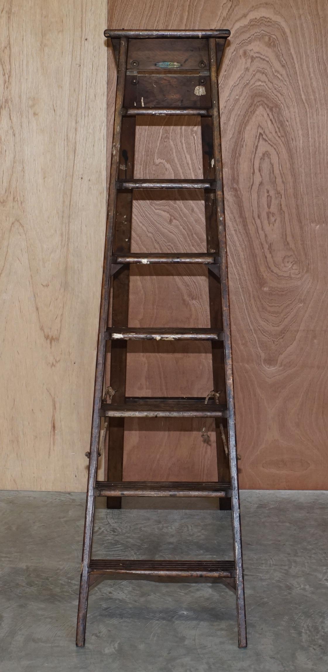 We are delighted to offer this lovely original pine Gravity Randall library steps or ladder

Please note the delivery fee listed is just a guide, it covers within the M25 only for the UK and local Europe only for international

A good looking