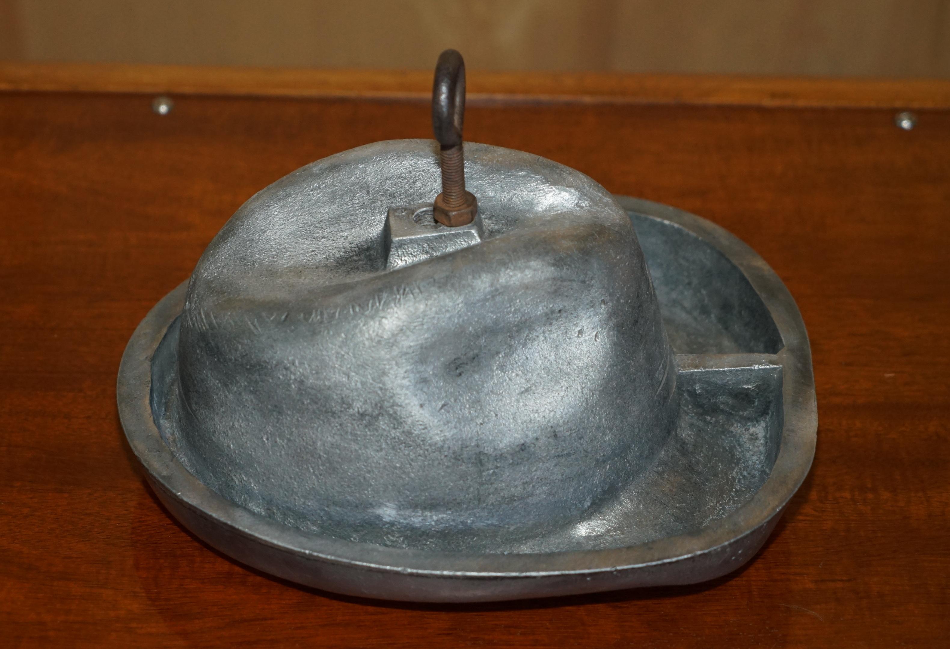Art Deco ANTIQUE ORIGINAL PEWTER TRILBY HAT STAND MOLD FOR CIRCA 1920'S ART DECO HATs For Sale