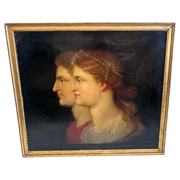 Antique Original Portrait of Pre Raphaelite Man and Woman in Profile ...