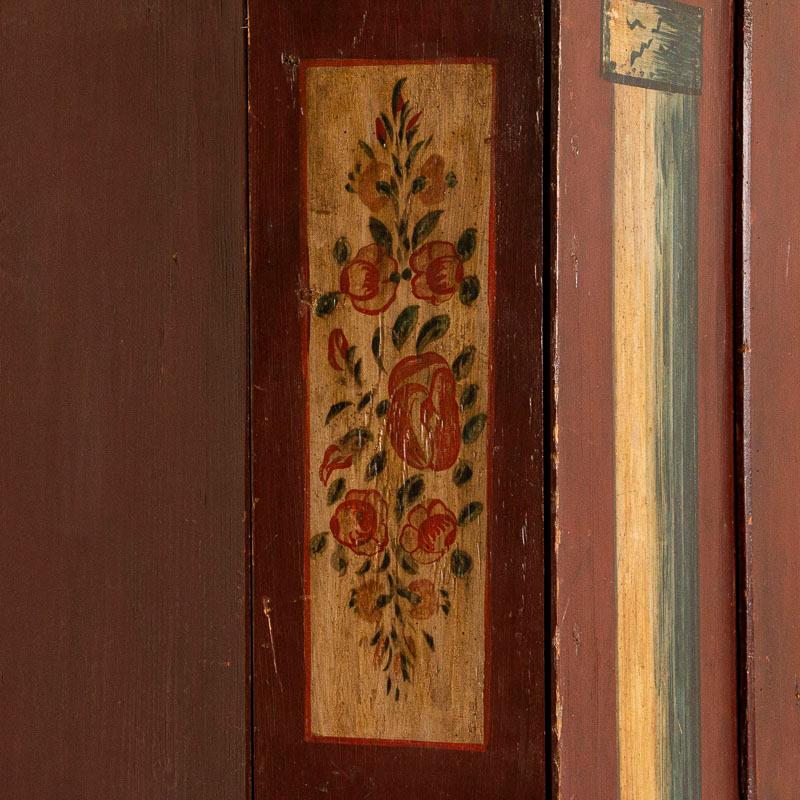 Antique Original Red Painted One Door Armoire Cabinet from Germany For Sale 2