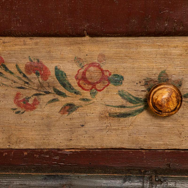 Antique Original Red Painted One Door Armoire Cabinet from Germany 1