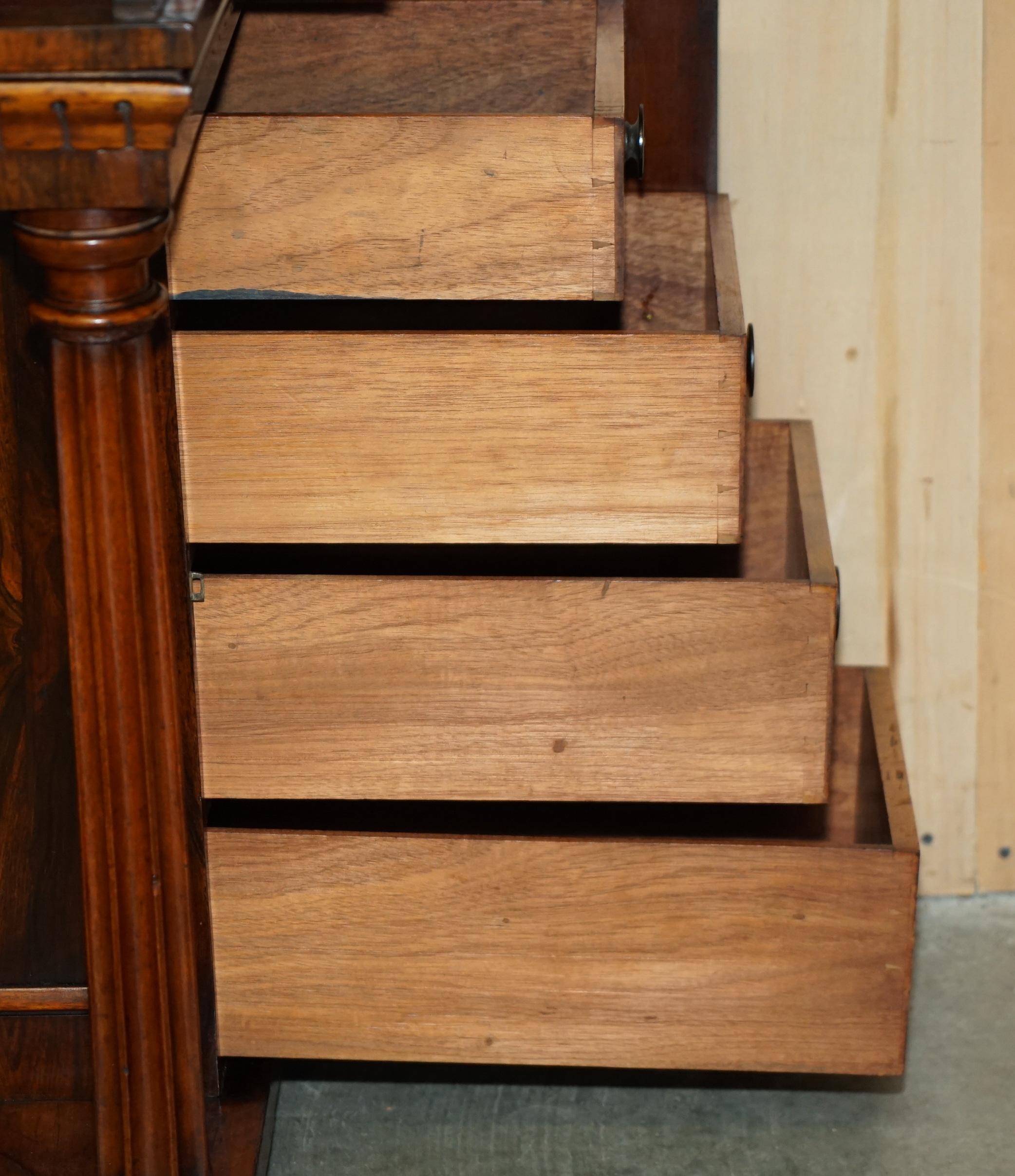 ANTICO SCRIVANIA ORIGINIALE REGENDE CIRCA 1810-1820 IN LEGNO DURO E PELLE MARRONE DAVENPORT in vendita 10
