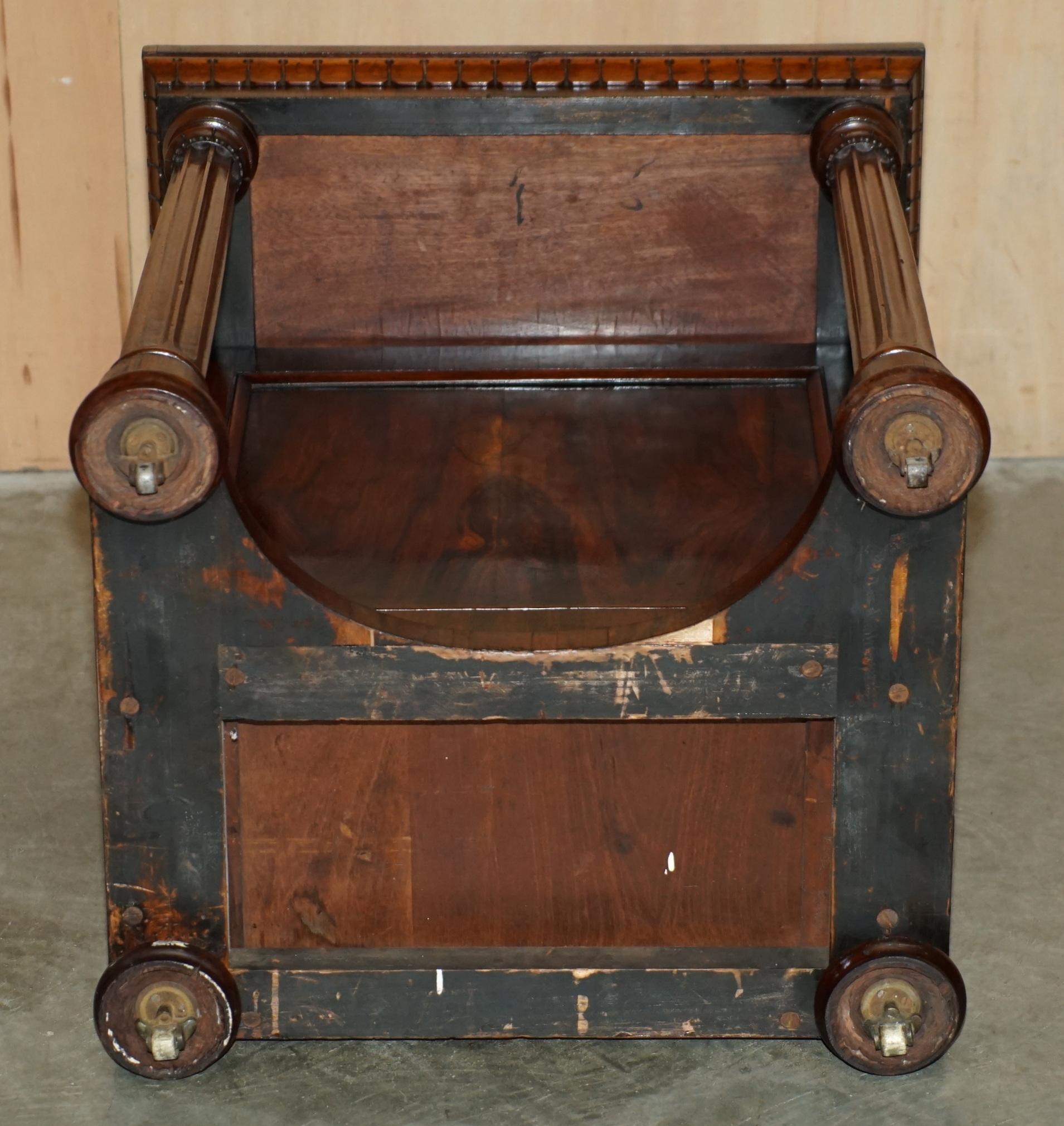 ANTICO SCRIVANIA ORIGINIALE REGENDE CIRCA 1810-1820 IN LEGNO DURO E PELLE MARRONE DAVENPORT in vendita 11