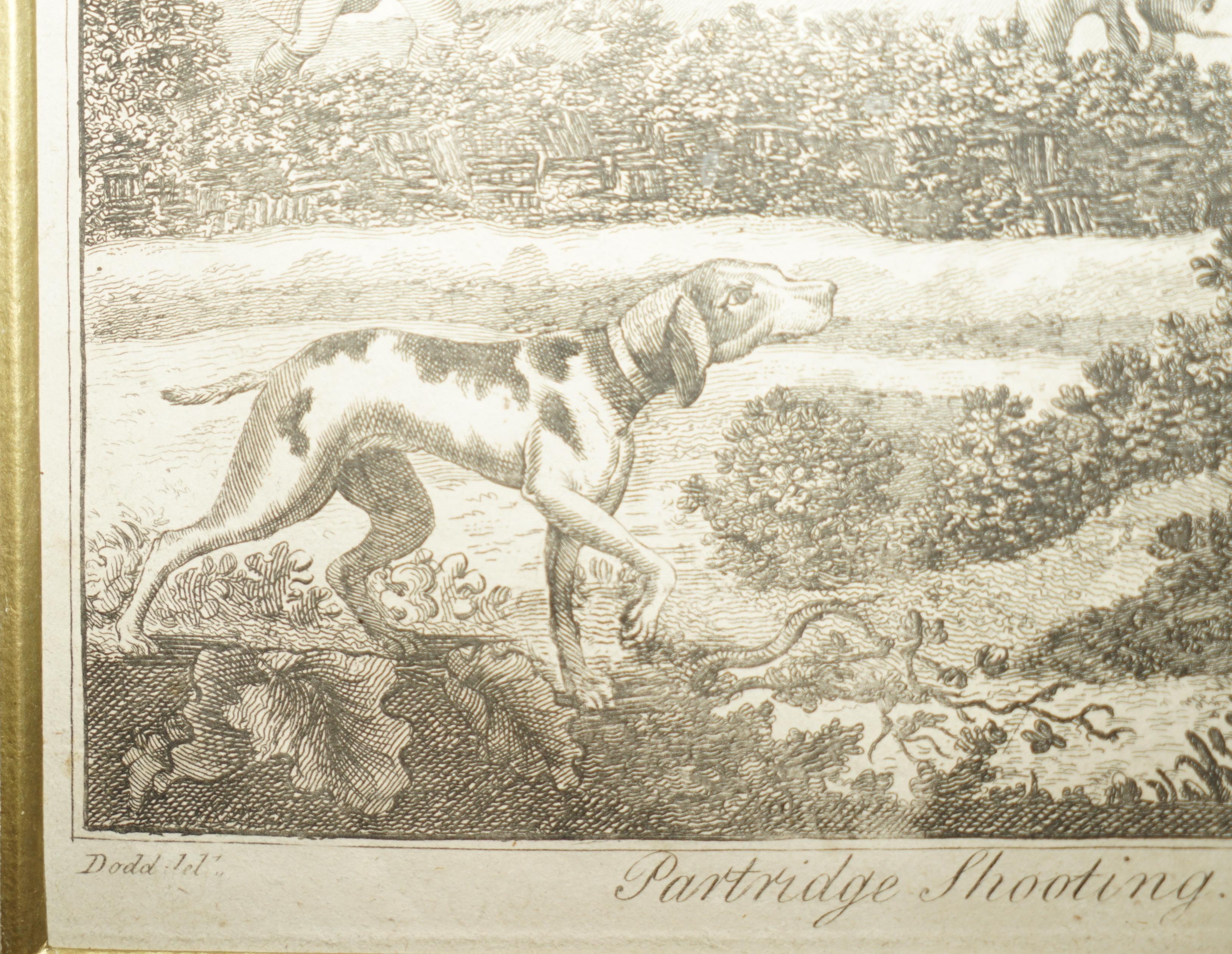 Antique Original Robert Dodd 1748-1816 Copper Plate Print of Partridge Shooting For Sale 6