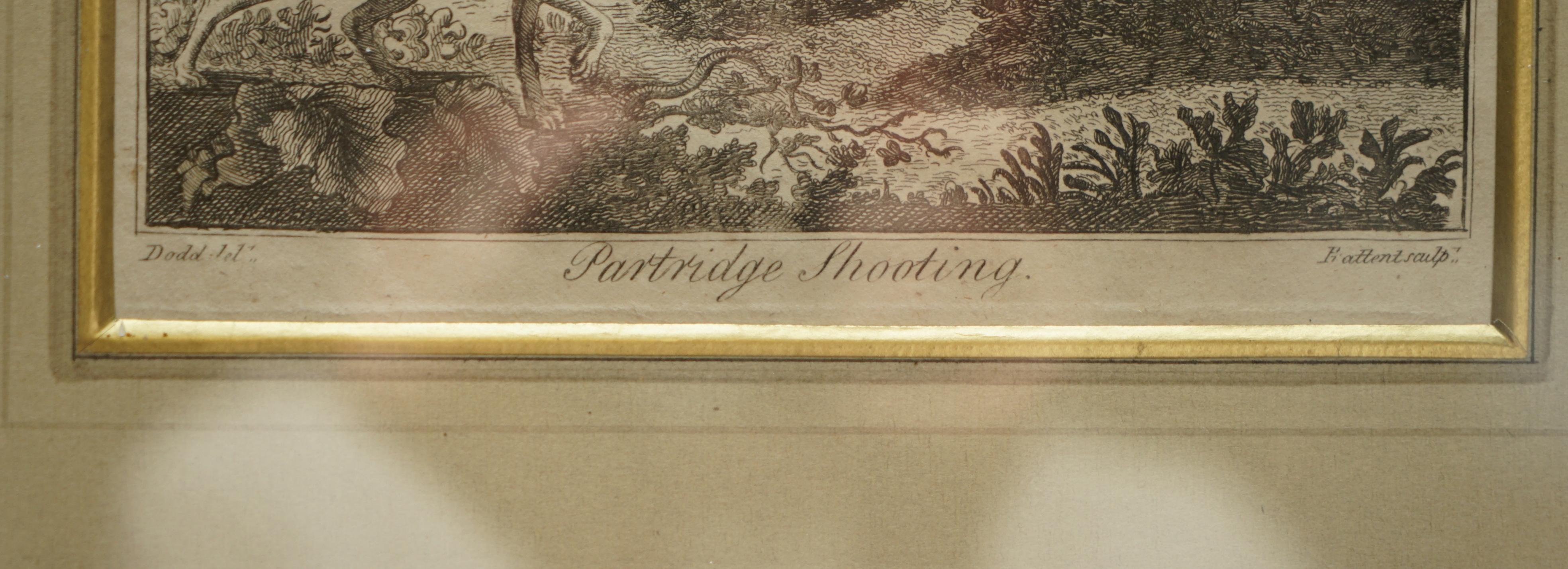 Robert Dodd 1748-1816, impression originale d'une plaque de cuivre de chasse à Partridge en vente 1
