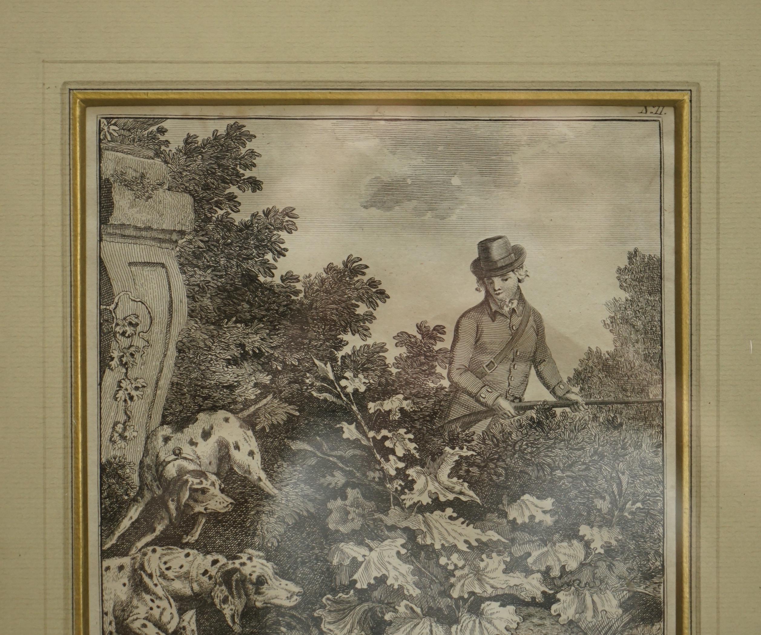 English Antique Original Robert Dodd 1748-1816 Copper Plate Print of Pheasant Shooting For Sale