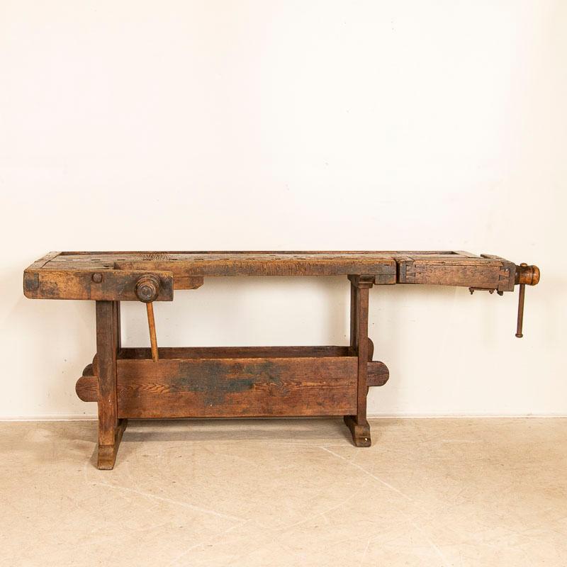 Danish Antique Original Rustic Carpenter's Workbench