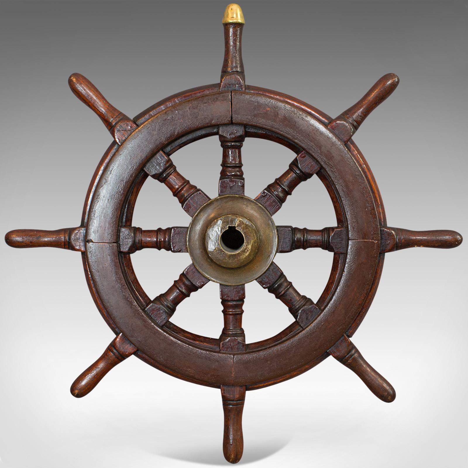 Antique Original Ship's Wheel, English, Oak, Maritime, Collectable, Victorian In Good Condition In Hele, Devon, GB