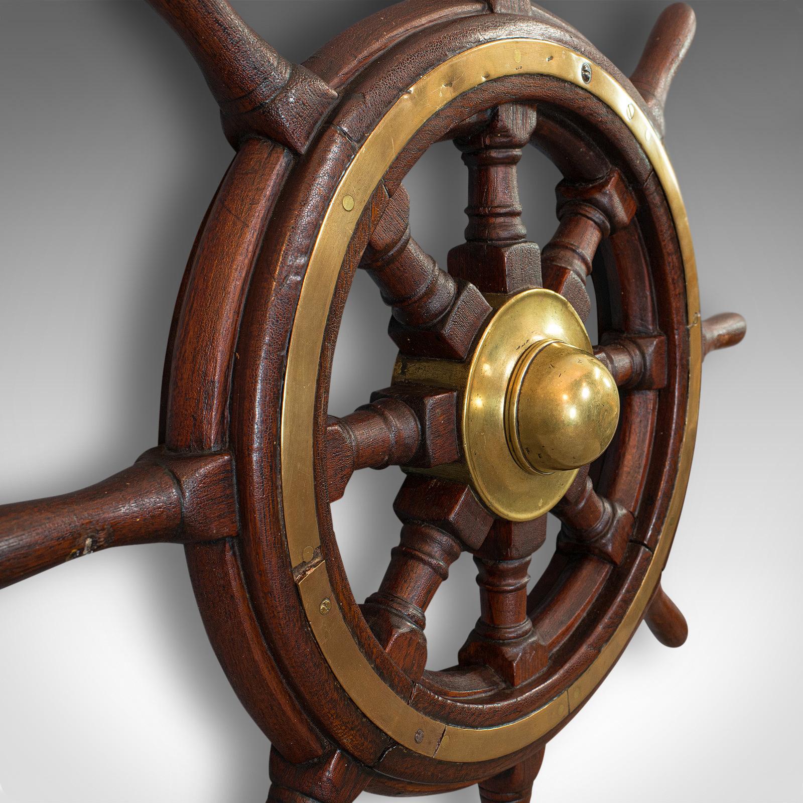 Antique Original Ship's Wheel, English, Oak, Maritime, Collectable, Victorian 1