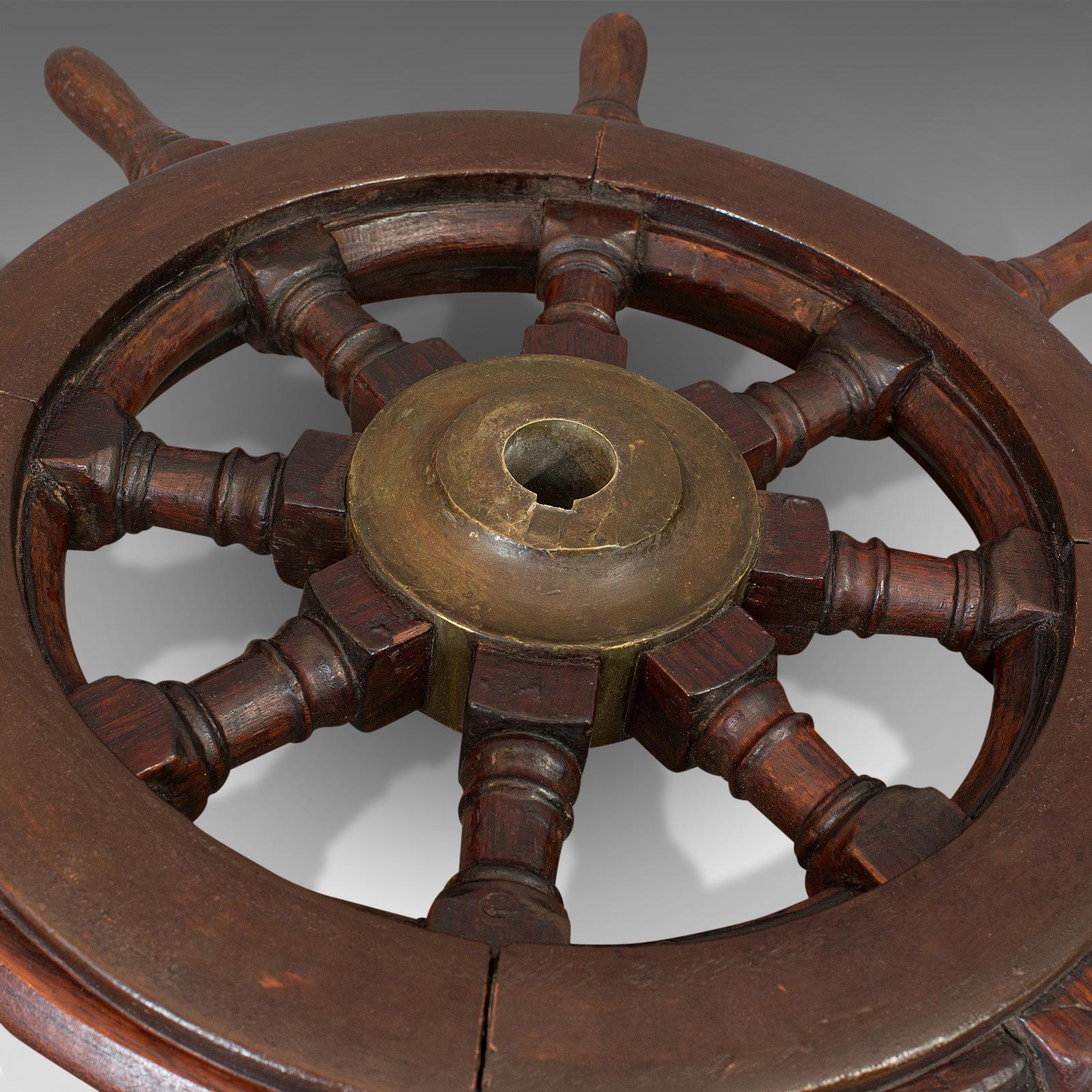 Antique Original Ship's Wheel, English, Oak, Maritime, Collectable, Victorian 3