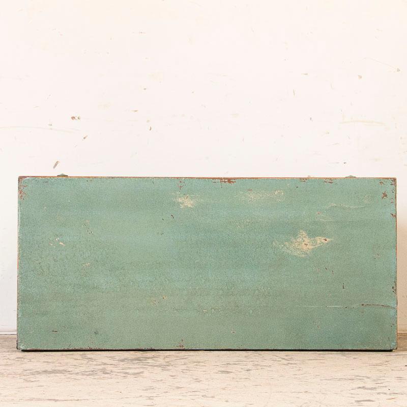 19th Century Antique Original Teal Green Painted Chest of Drawers