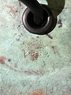 Antique Tiffany Studios Adjustable Lamp Base with Later Stained Glass Shade