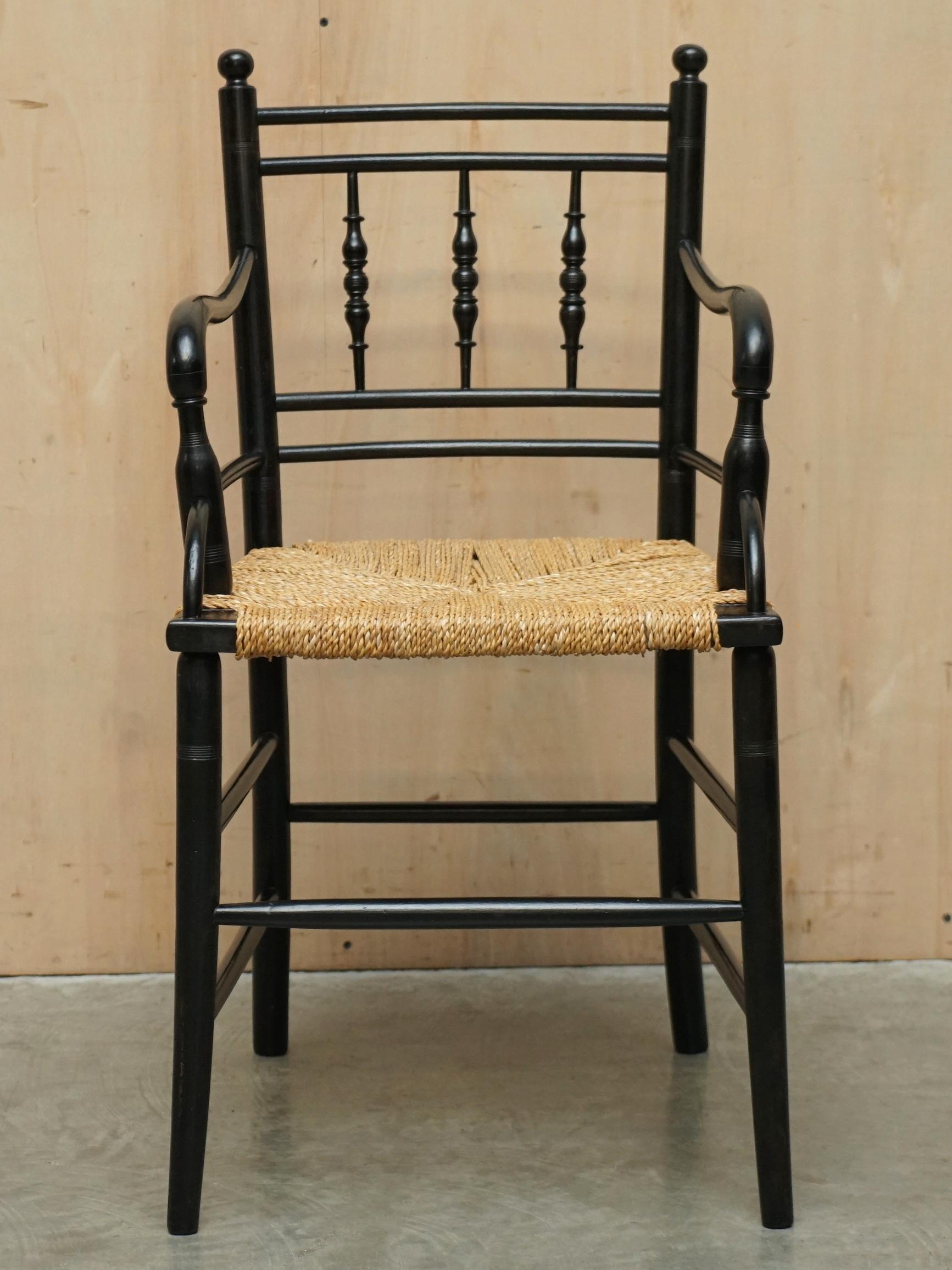 We are delighted to offer for sale this lovely very rare and collectable William Morris Rush seat Sussex armchair with drop front curved arms, circa 1870-1880 as seen in the Victorian and Albert museum

Ownership & Use

William Morris and his