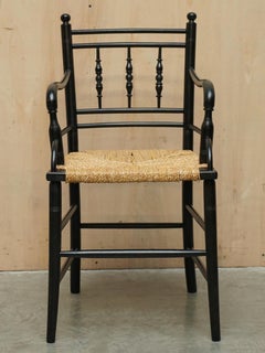 Antique Original William Morris Curved Sussex Armchair Seen in the v&a Museum