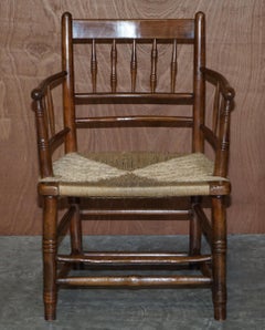 Antique Original William Morris Sussex Rope Seat Armchair Seen in the V&A Museum
