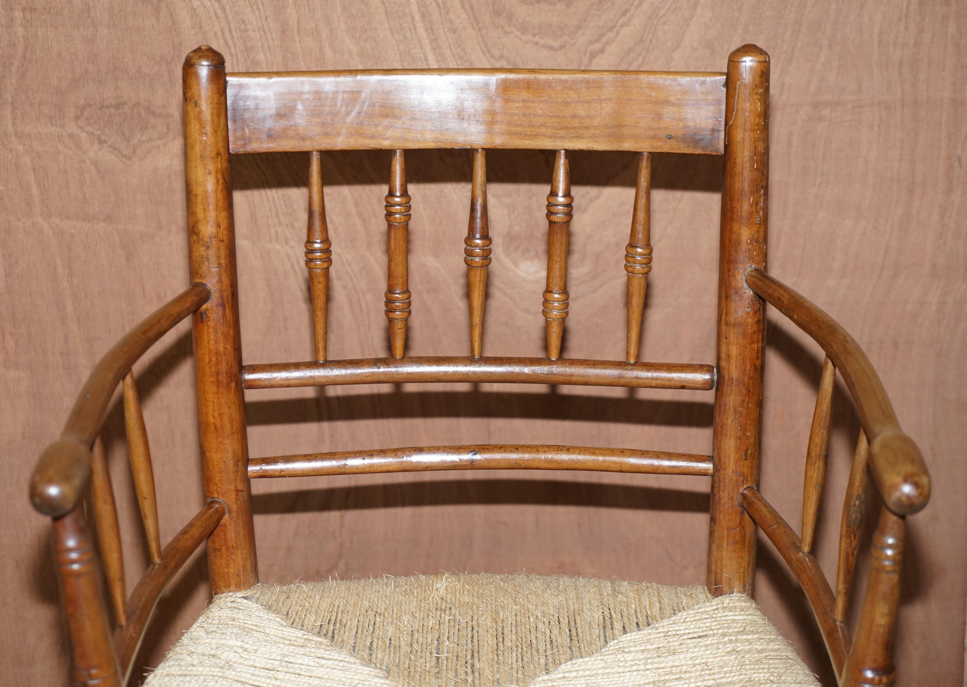 Antiker Original William Morris Sussex Rope Seat Armchair Gesehen im V&A Museum (Hochviktorianisch) im Angebot