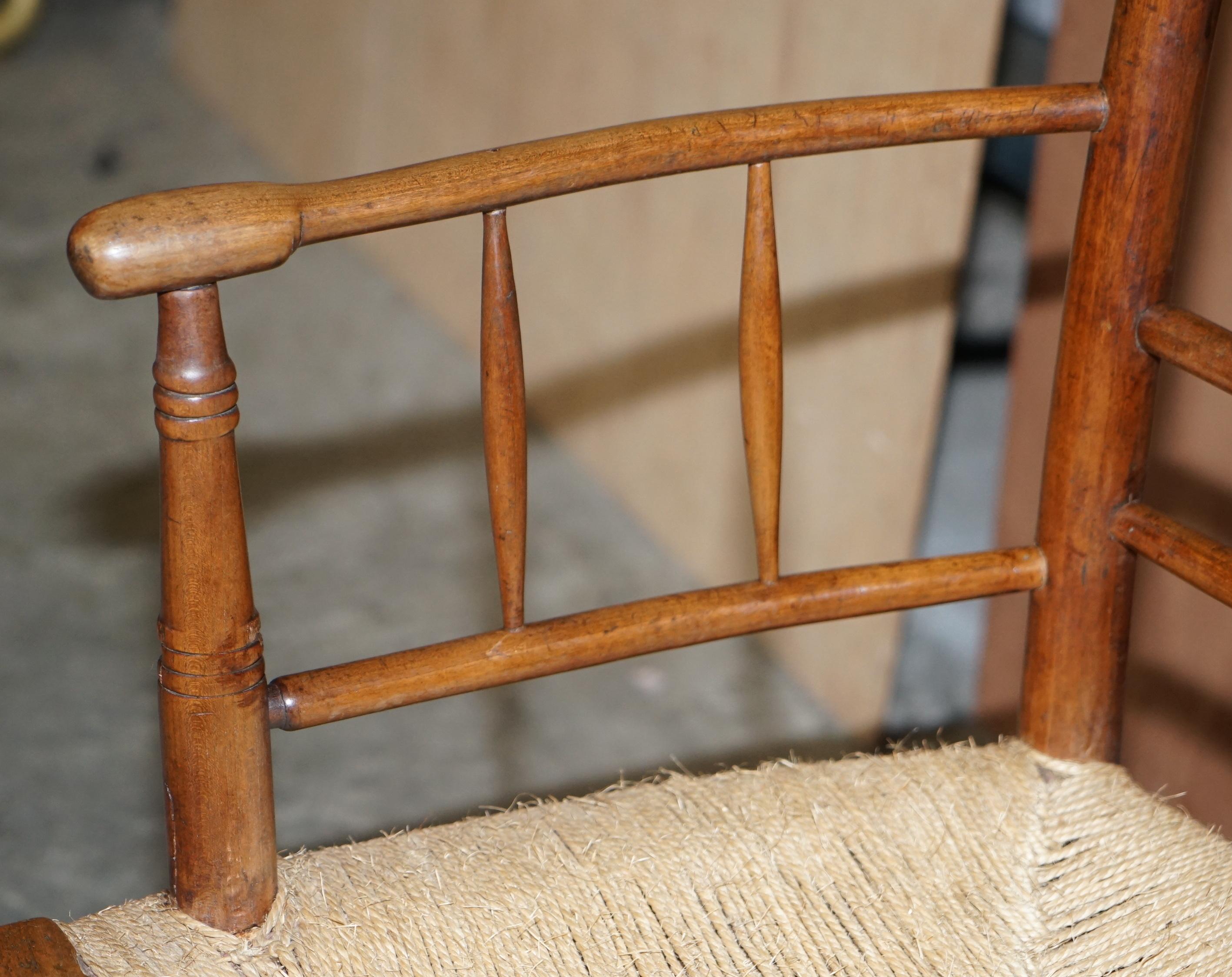 Antiker Original William Morris Sussex Rope Seat Armchair Gesehen im V&A Museum (Seil) im Angebot