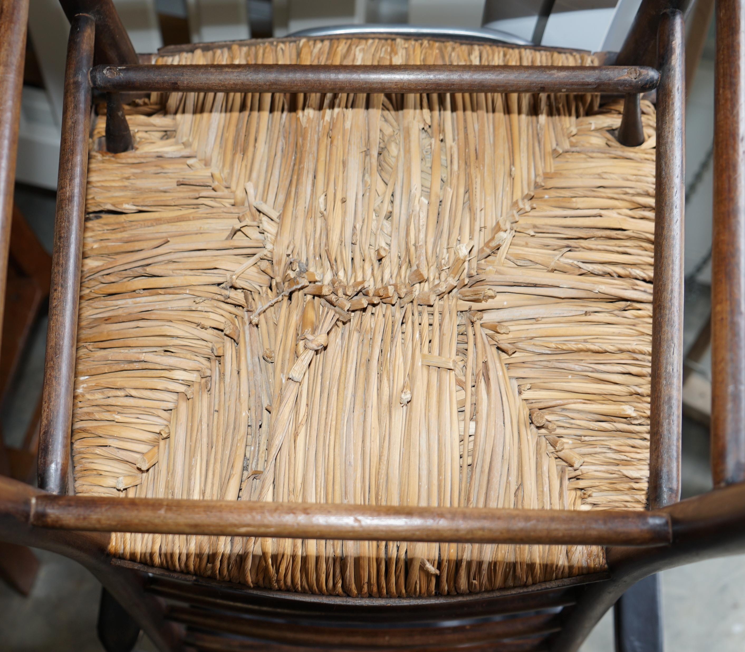 Antique Original William Morris Sussex Rush Seat Armchair Seen in the V&A Museum 7