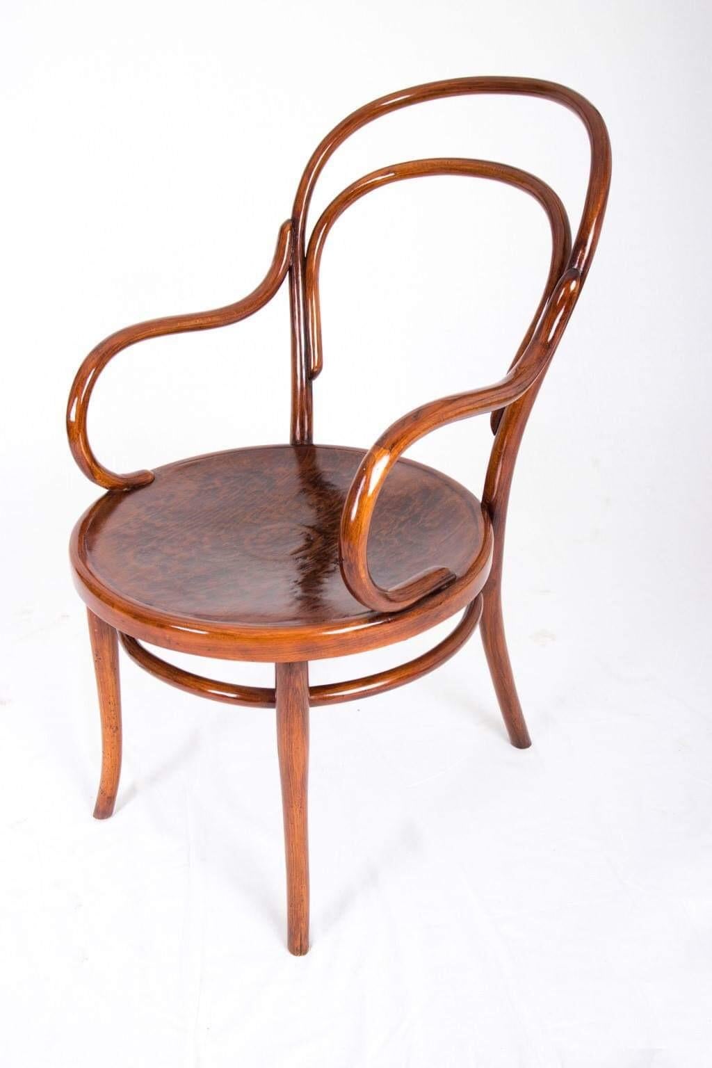 Late 19th Century Antique Originaly Thonet Gebruder Armchair No 2 For Sale