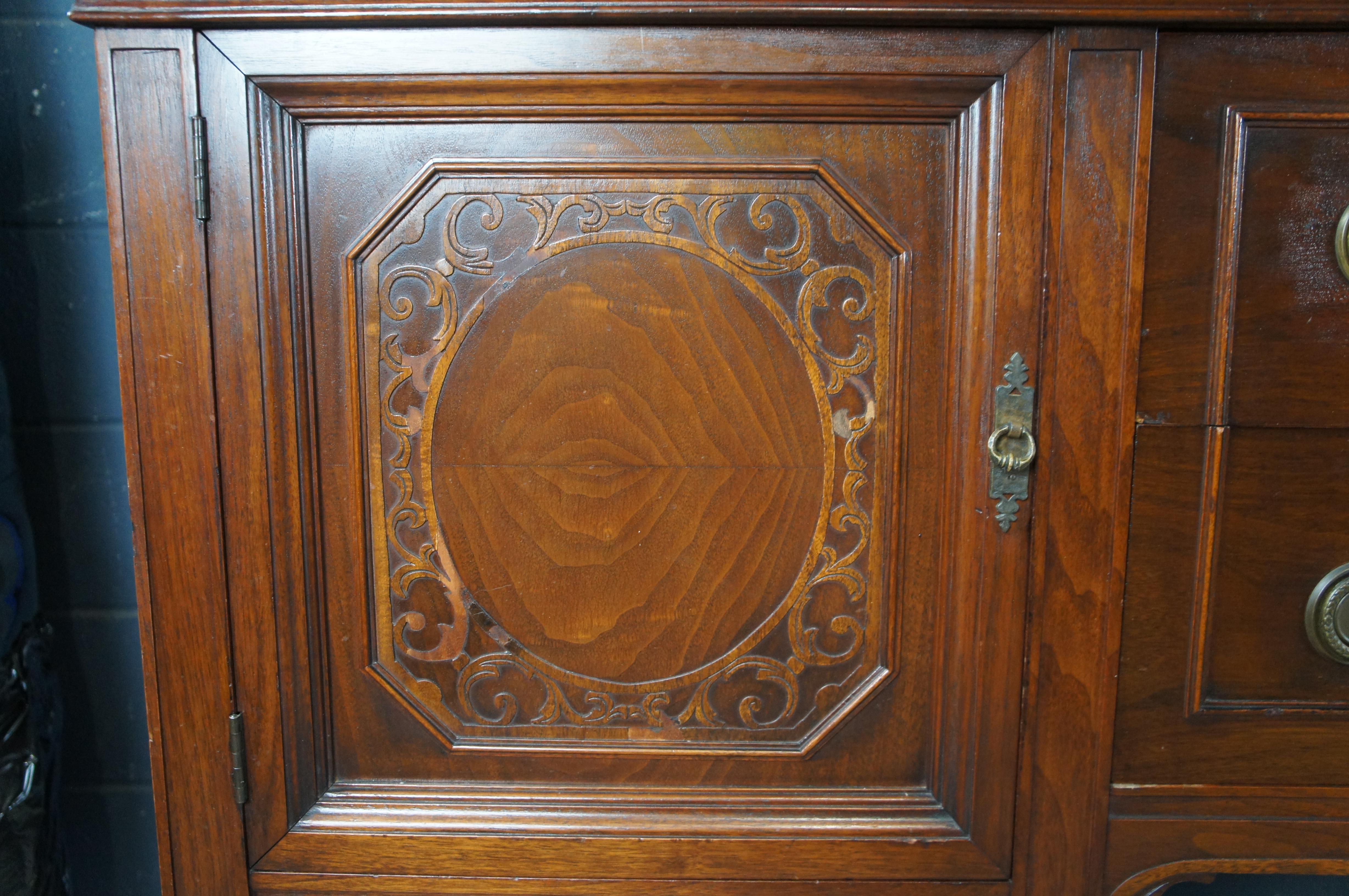 Antiguo Orinoco Jacobeo Roble Calado Aparador Servidor Credenza 72 en venta 5