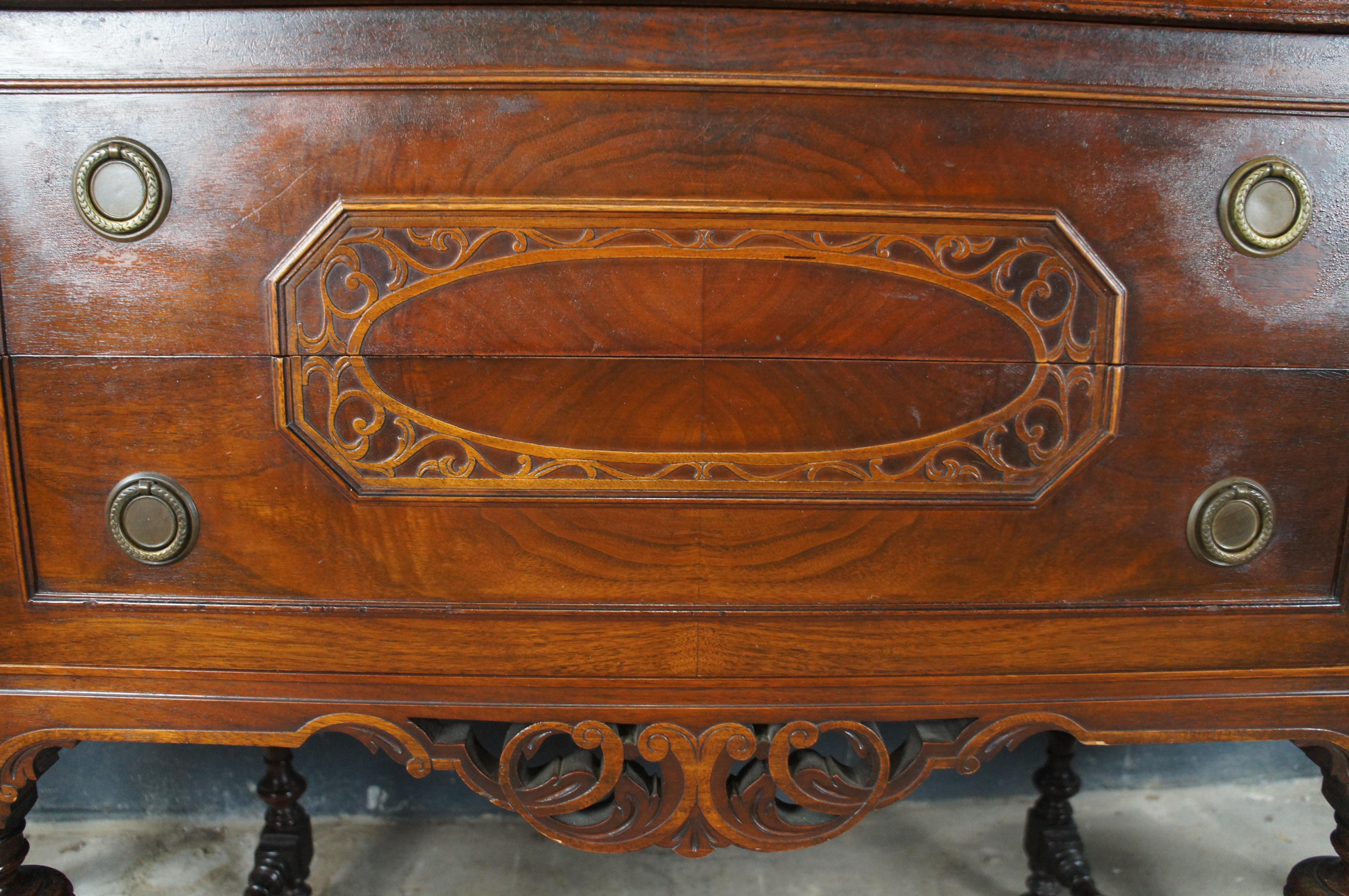 Antiguo Orinoco Jacobeo Roble Calado Aparador Servidor Credenza 72 en venta 2