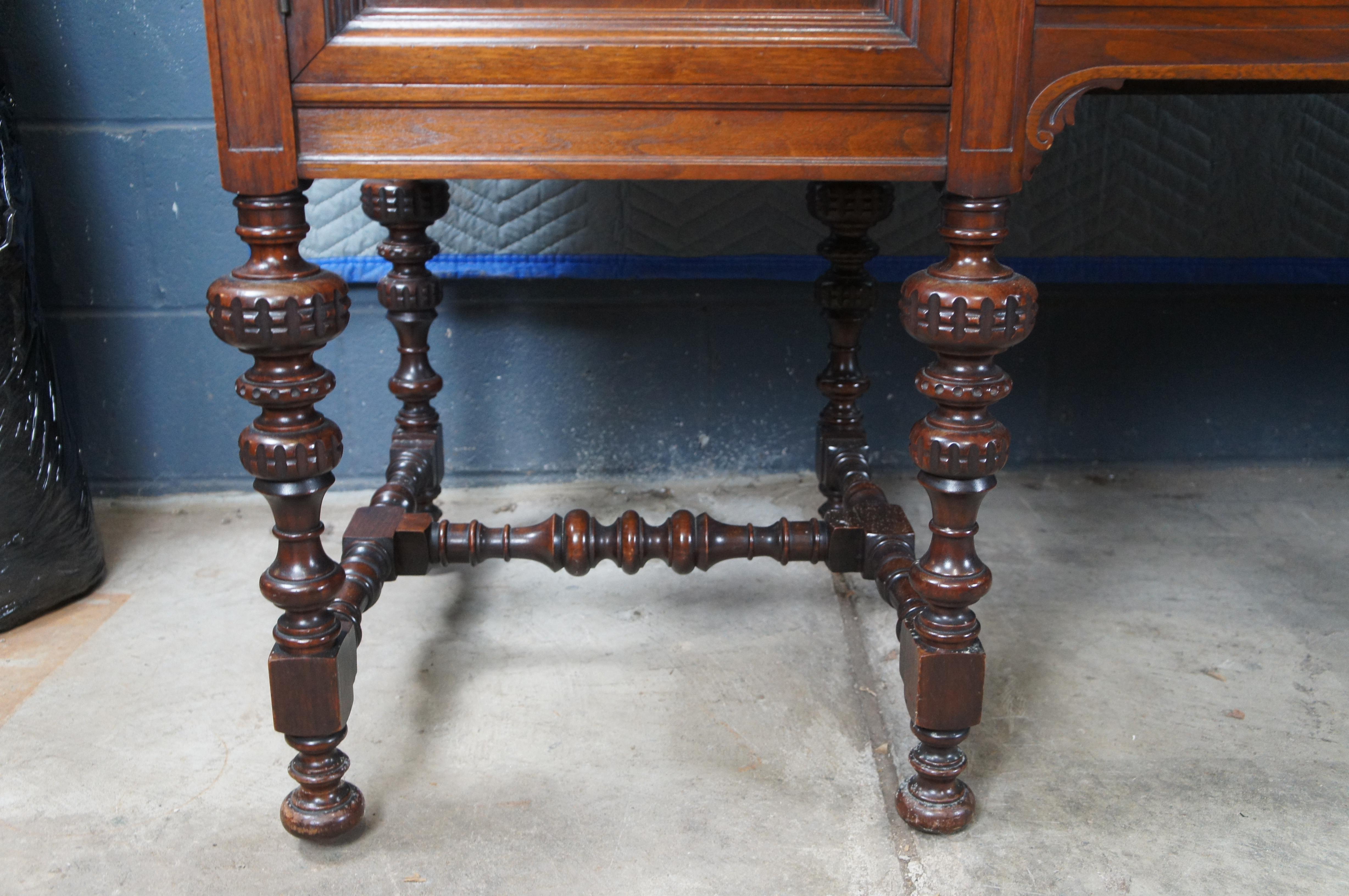 Antiguo Orinoco Jacobeo Roble Calado Aparador Servidor Credenza 72 en venta 3