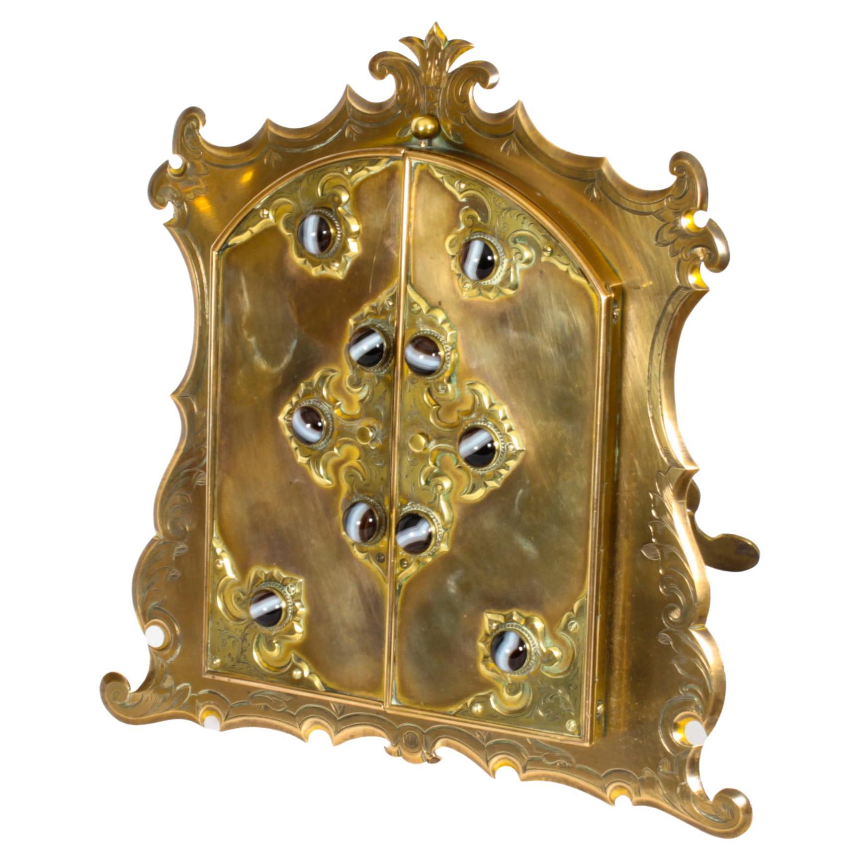 Antique Ormolu & Agate Mounted Easel Photo Frame, 19th Century For Sale