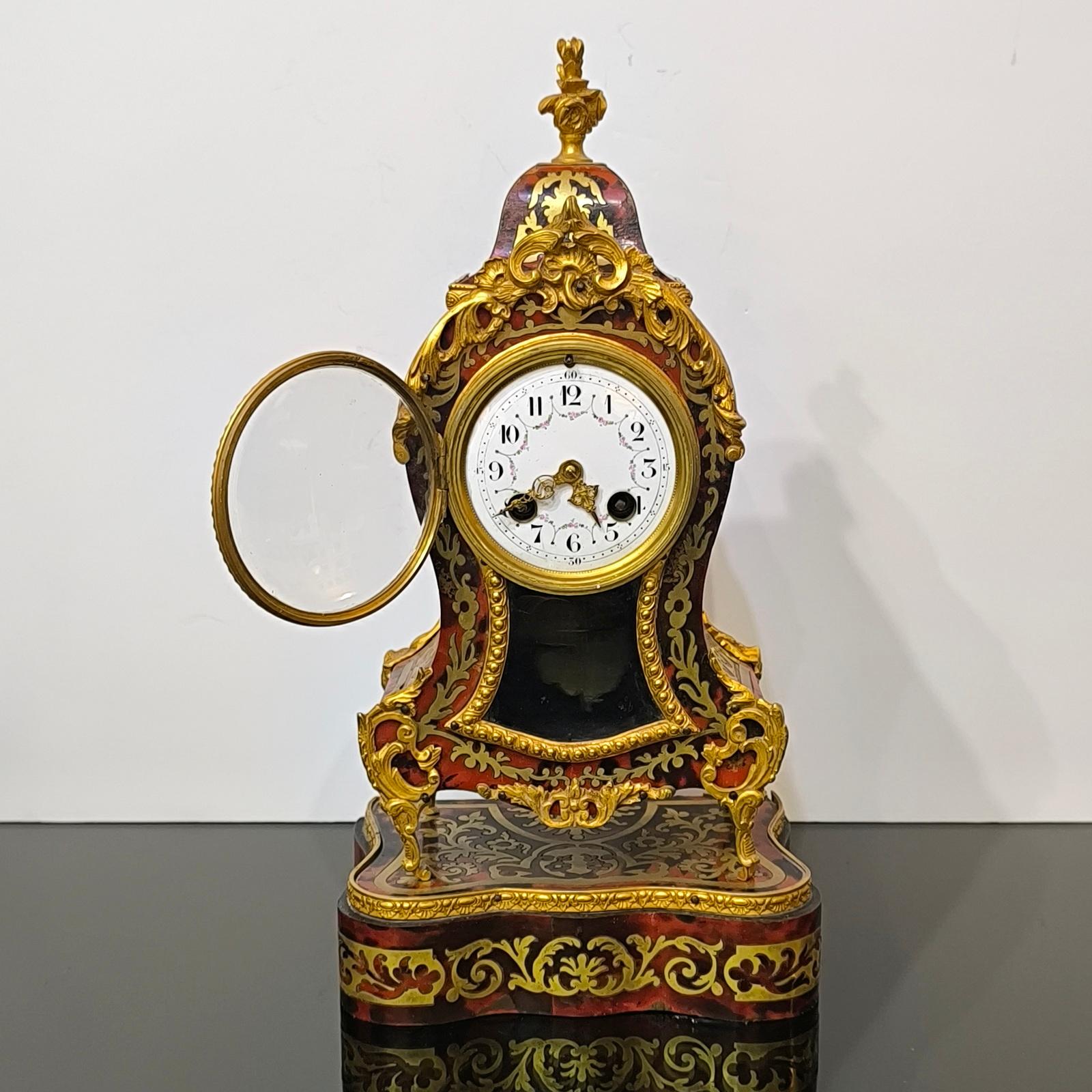 Antique Ormolu French Cartel Clock on its Stand, Mantle Clock, Napoleon III Era For Sale 6