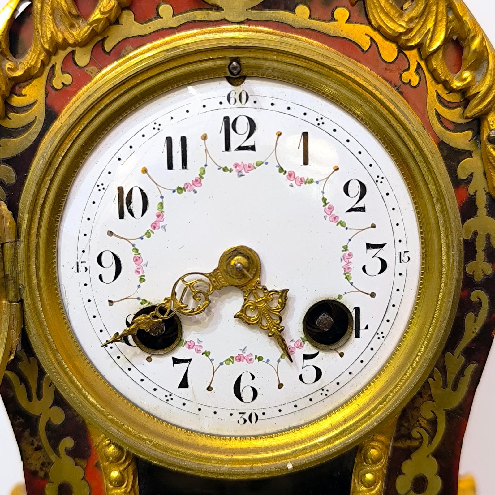 Antique Ormolu French Cartel Clock on its Stand, Mantle Clock, Napoleon III Era For Sale 7