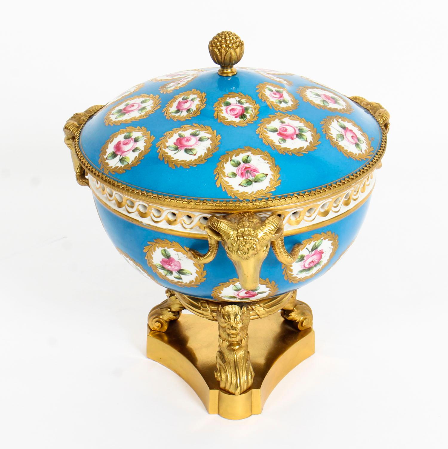 A beautiful superb quality antique ormolu-mounted Sevres 