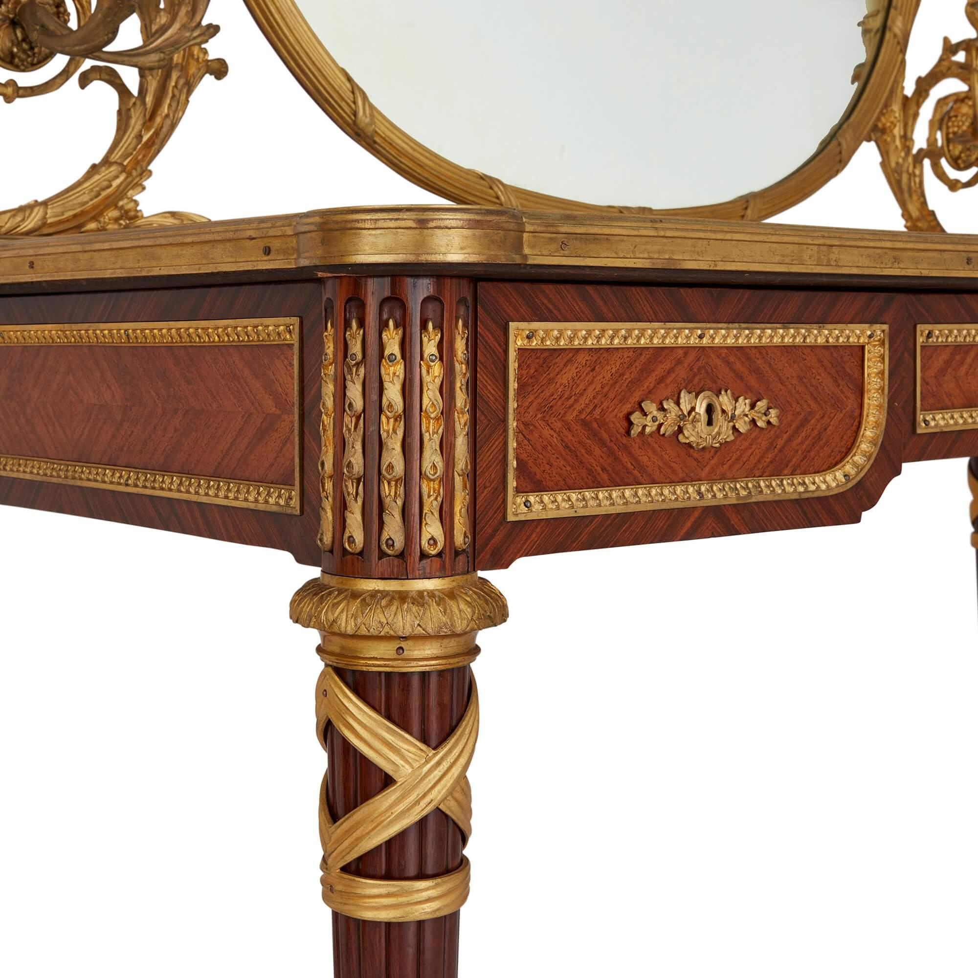 Louis XVI Antique Ormolu Mounted Dressing Table by Zwiener Jansen Successer For Sale