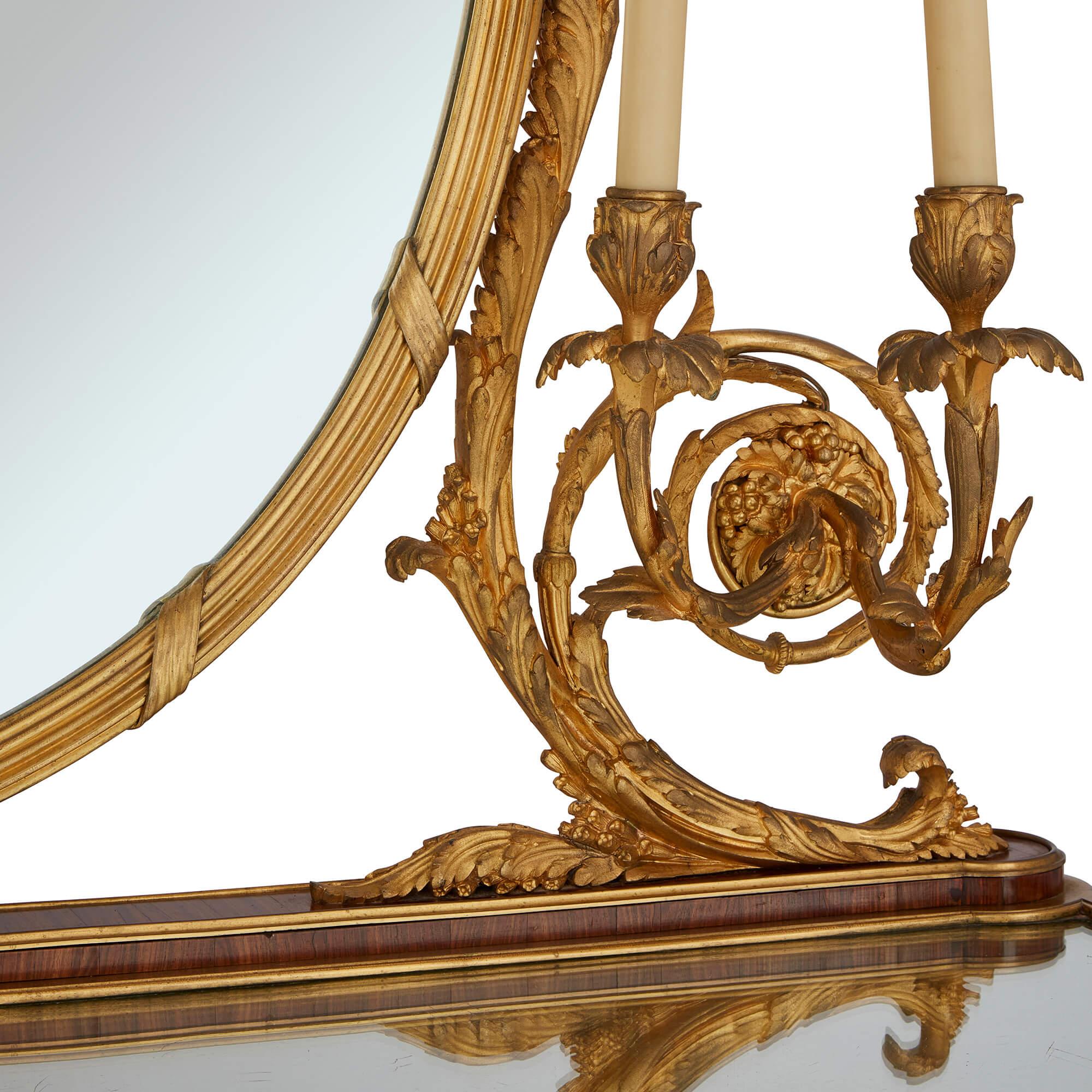 Carved Antique Ormolu Mounted Dressing Table by Zwiener Jansen Successer For Sale