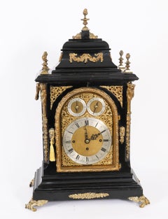 Antike Ormolu montiert Ebonisiert Vergoldet Bronze Chiming Mantel Uhr c1860