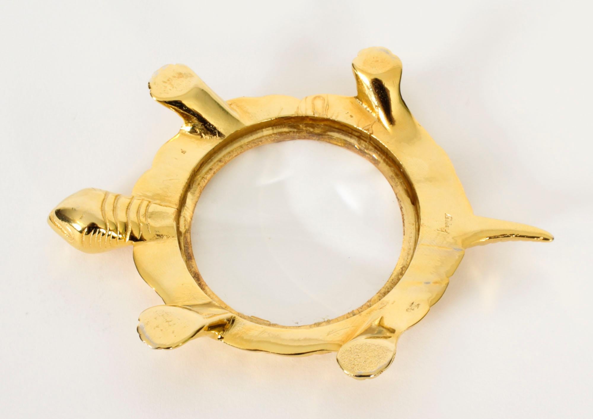 Antique Ormolu Mounted Magnifying Glass by Asprey 20th Century 5