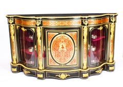 Antique Ormolu Mounted Serpentine Boulle Credenza 19th Century
