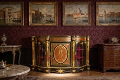 Antique Ormolu Mounted Serpentine Boulle Credenza 19th Century