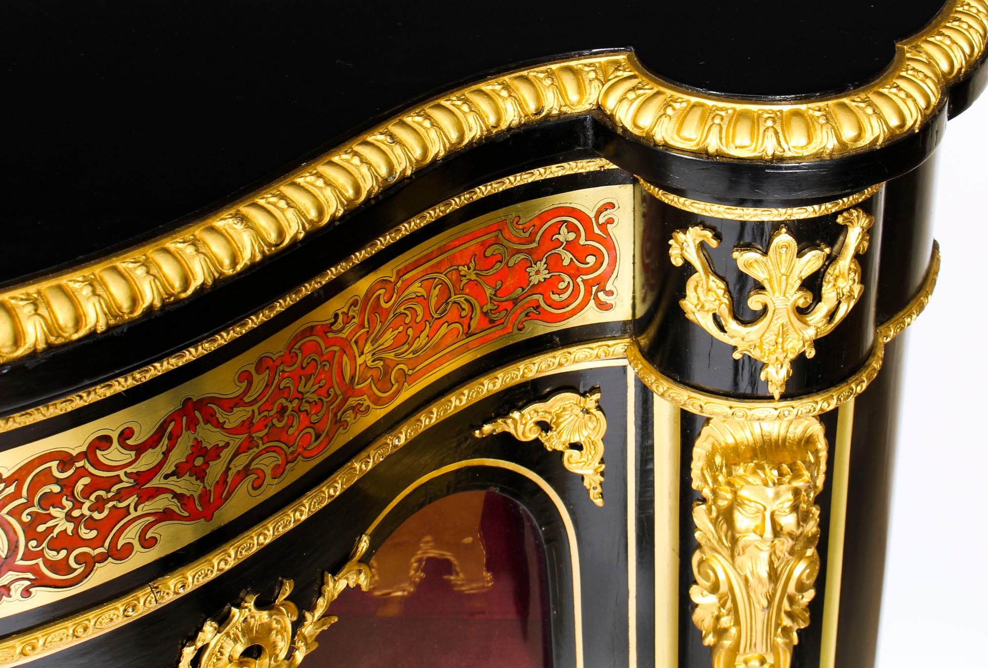 Antique Ormolu Mounted Serpentine Boulle Credenza, 19th Century For Sale 13