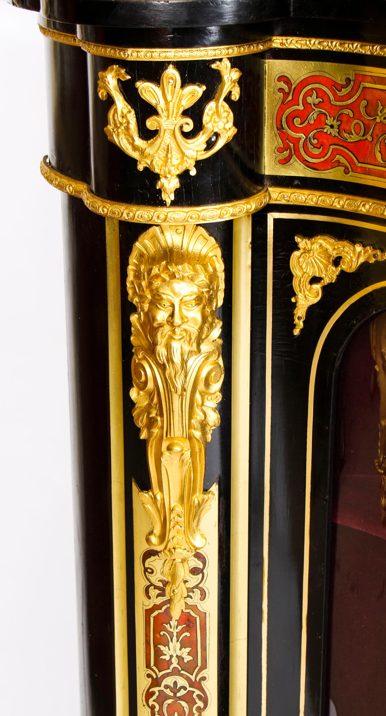 English Antique Ormolu Mounted Serpentine Boulle Credenza, 19th Century For Sale