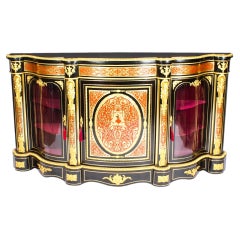 Antique Ormolu Mounted Serpentine Boulle Credenza 19th Century