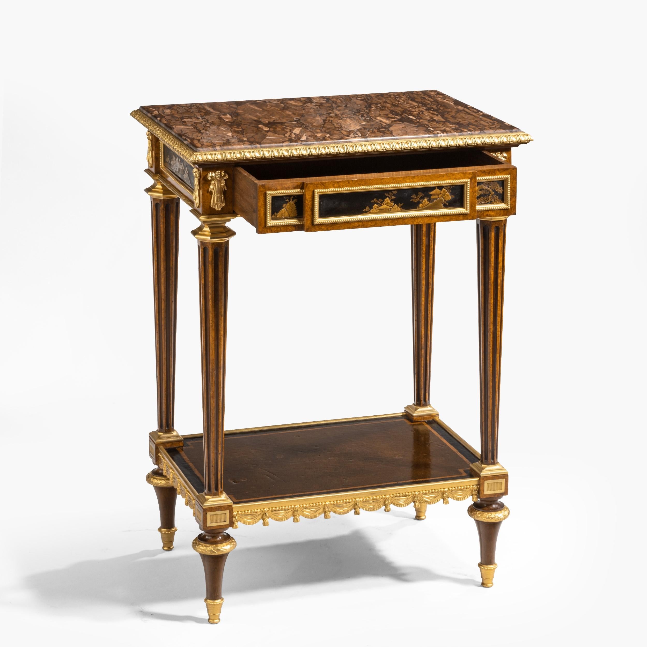 Antique Ormolu-Mounted Side Table in the Louis XVI Manner by Henry Dasson 11