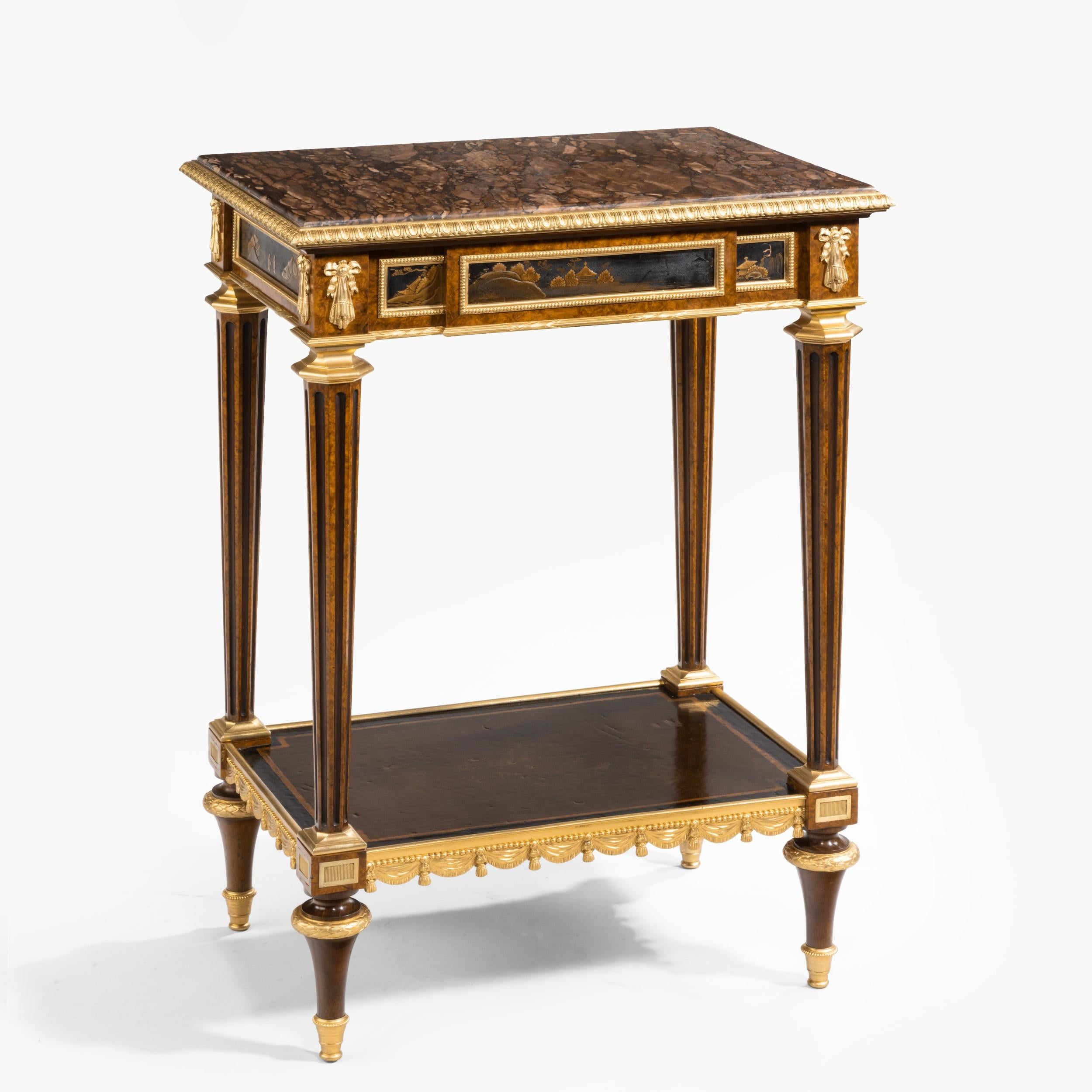 French Antique Ormolu-Mounted Side Table in the Louis XVI Manner by Henry Dasson