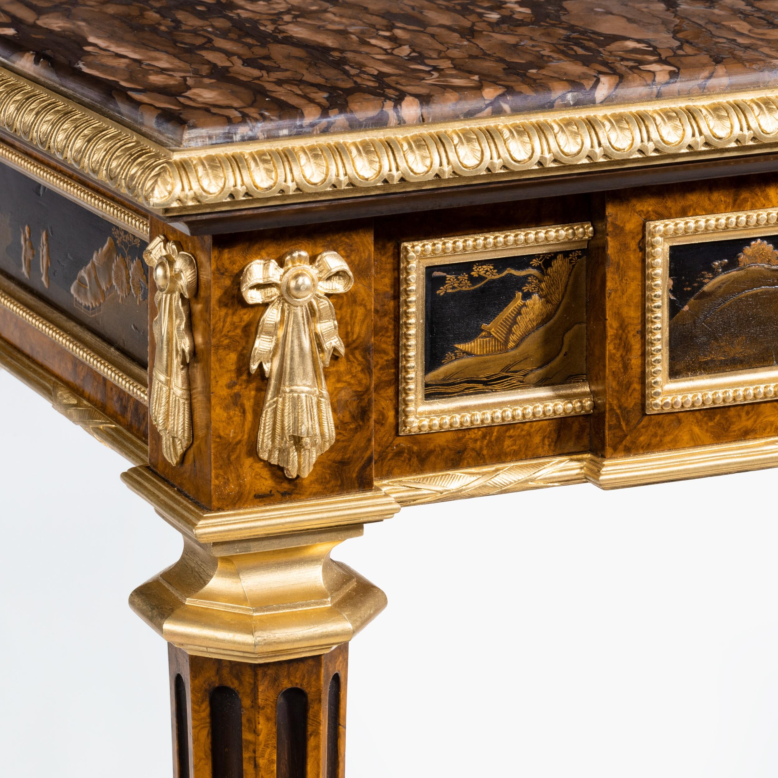 19th Century Antique Ormolu-Mounted Side Table in the Louis XVI Manner by Henry Dasson