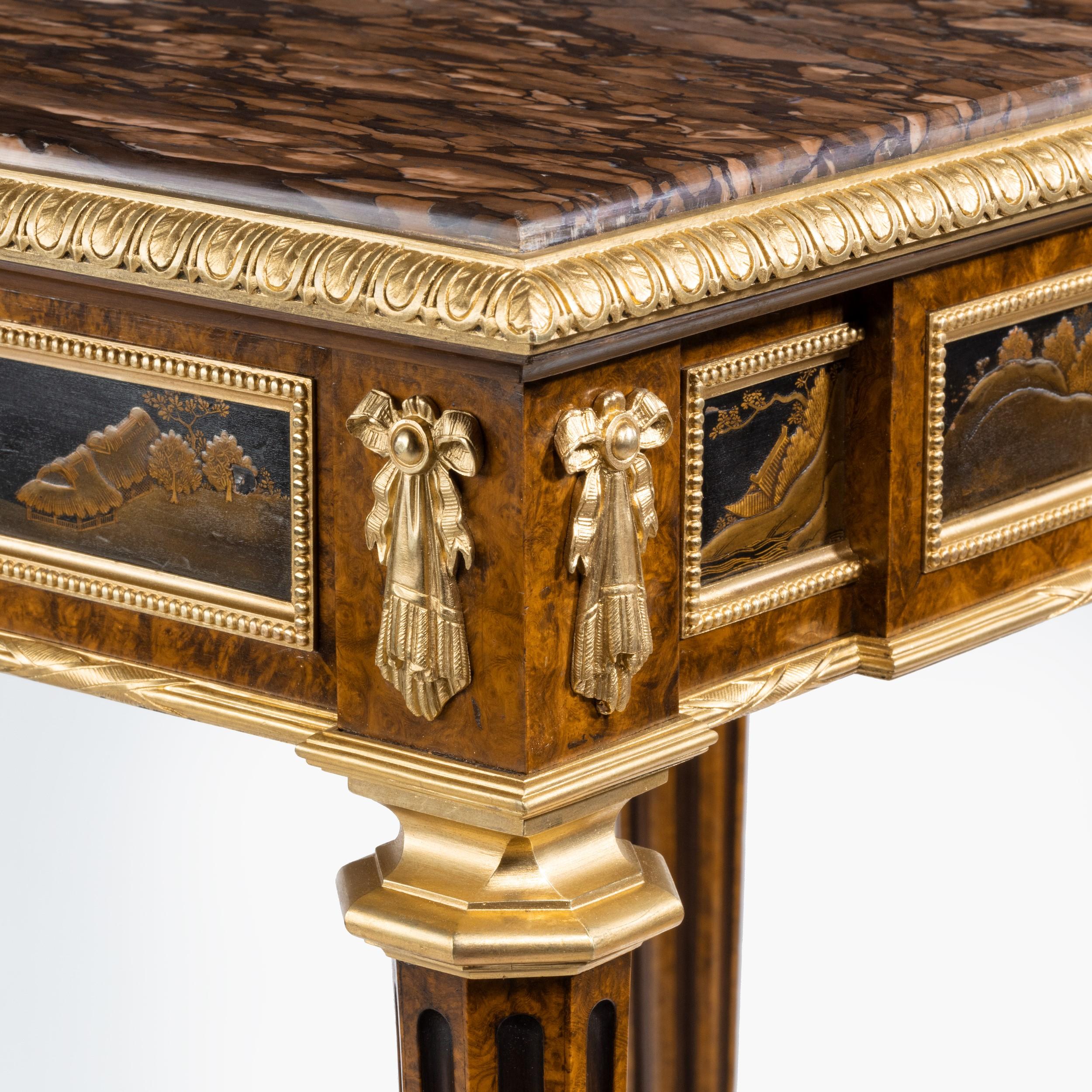 Bronze Antique Ormolu-Mounted Side Table in the Louis XVI Manner by Henry Dasson