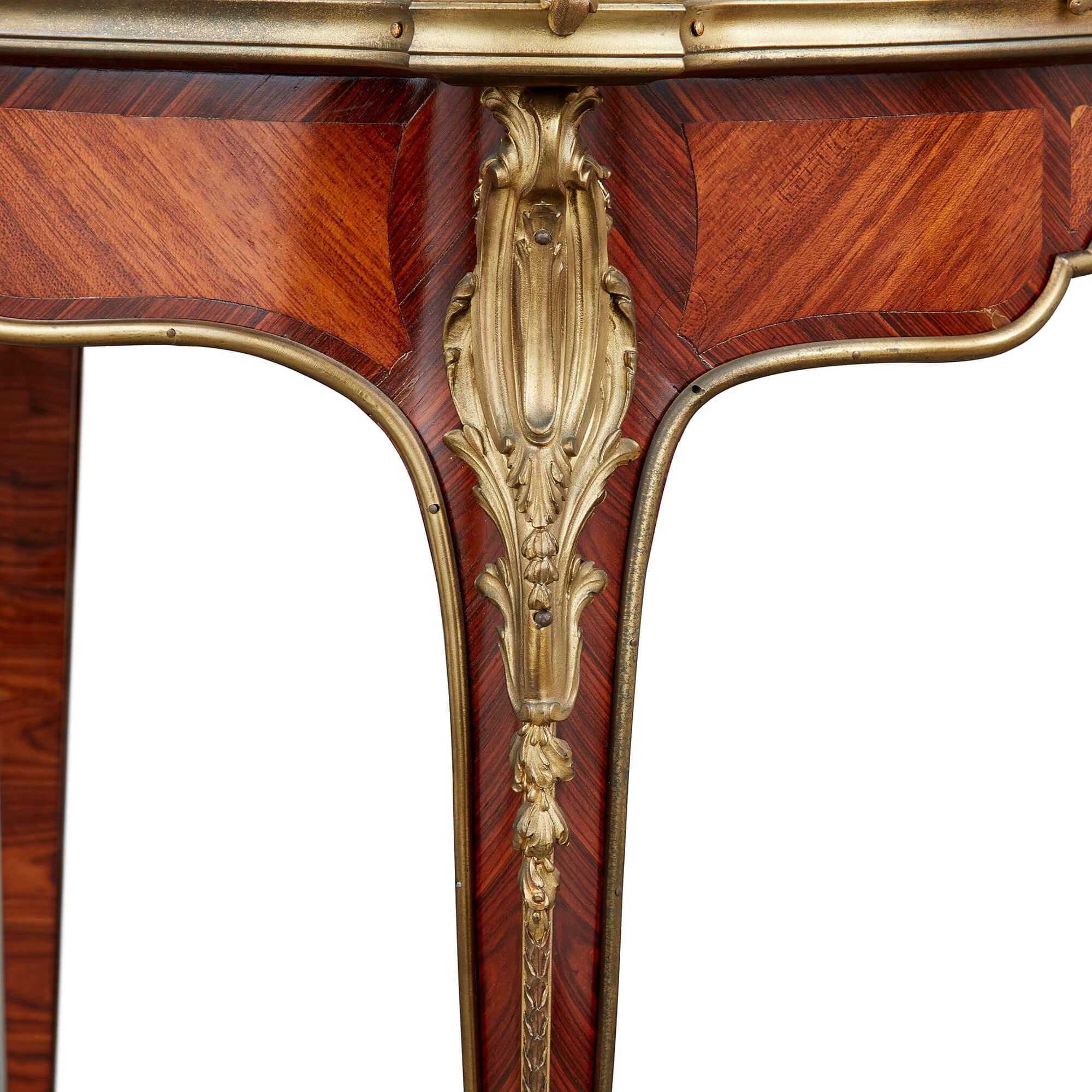 French Antique Ormolu Mounted Tea Table Attributed to Paul Sormani For Sale