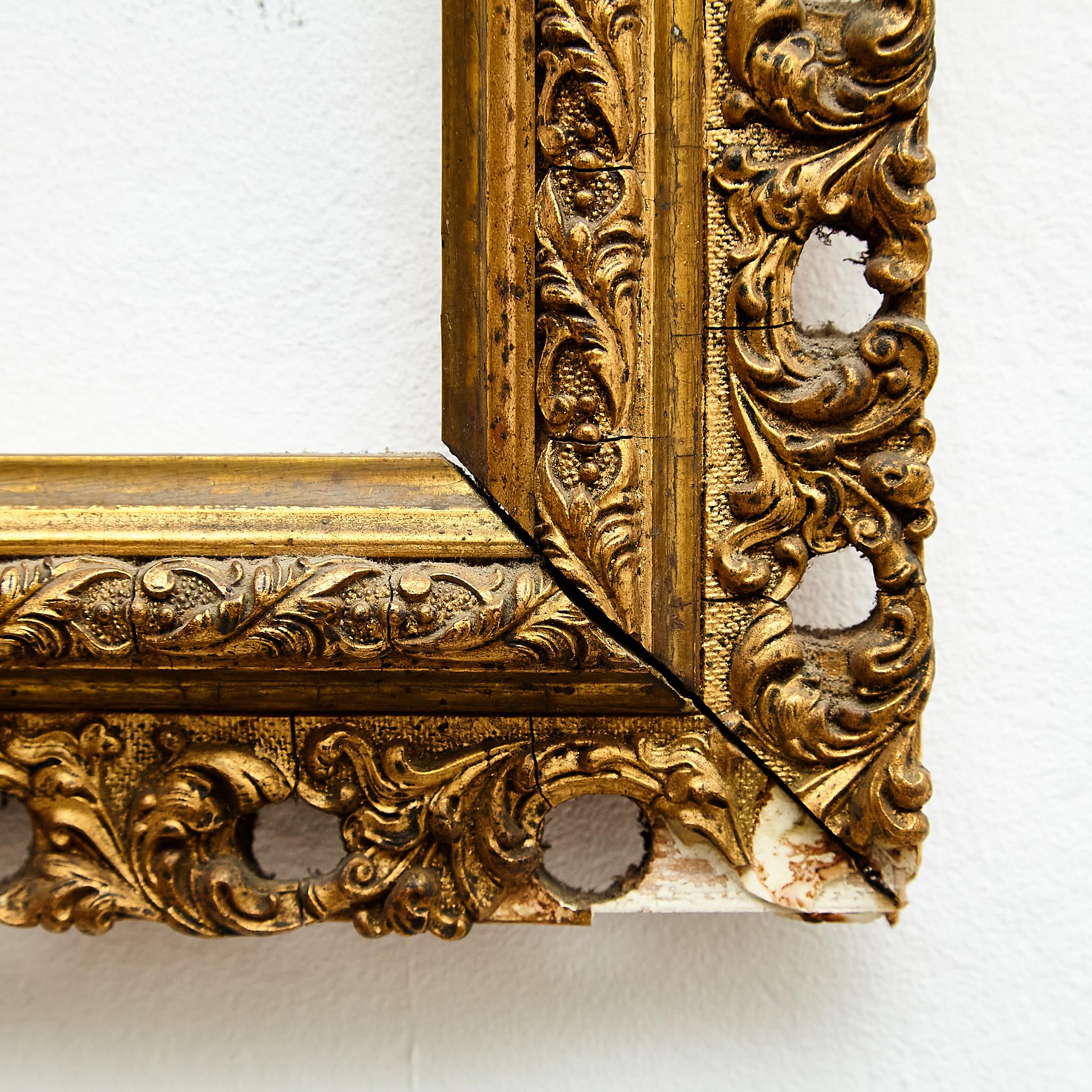 Antique Ornament Gold Wood Frame, circa 1930 2