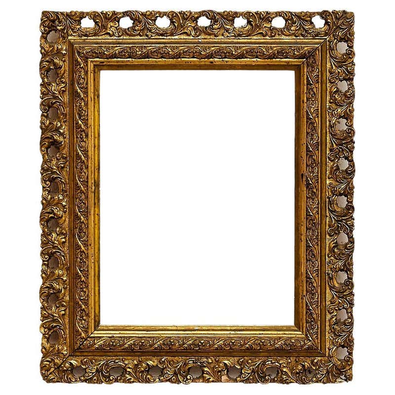 Gold Inlay Frame Antique Gold Wood Frame, circa 1950 For Sale at 1stDibs