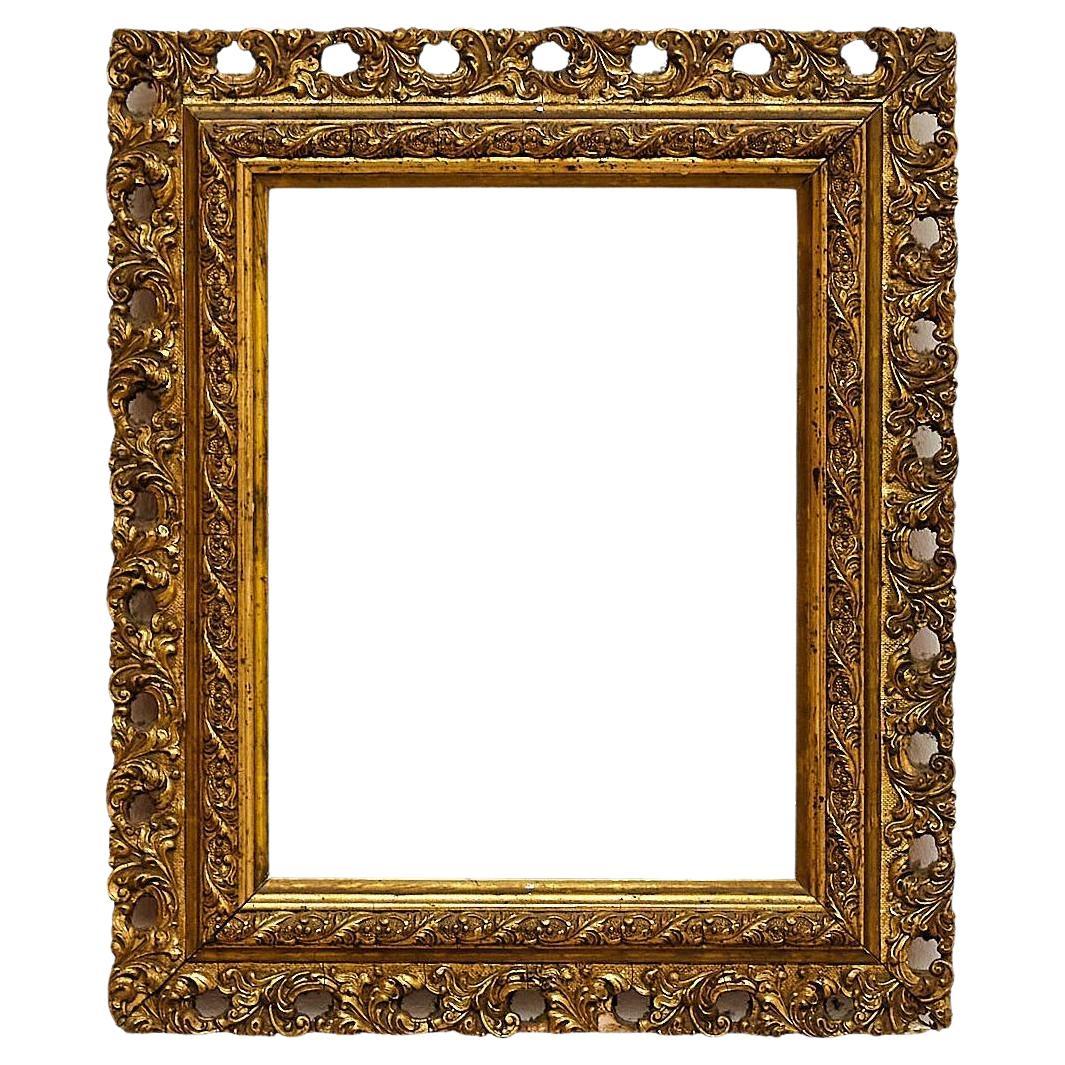 Antique Ornament Gold Wood Frame, circa 1930 For Sale
