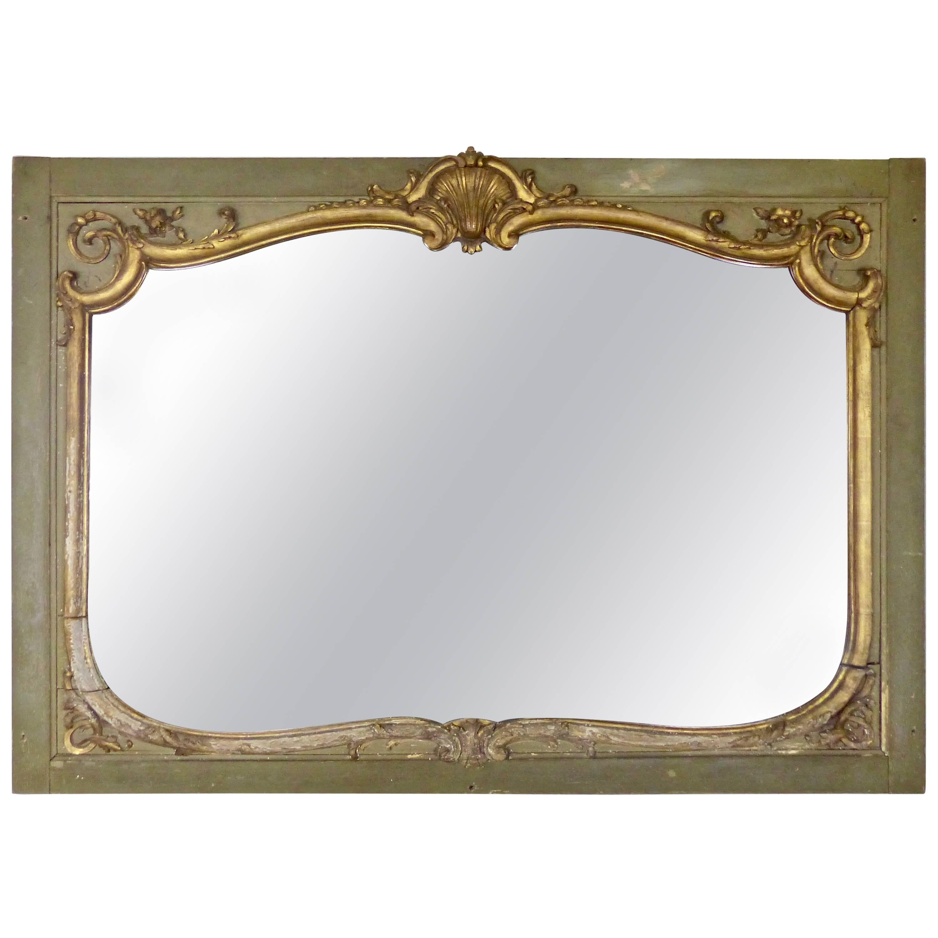 Antique Ornate Art Nouveau Style Giltwood Mirror