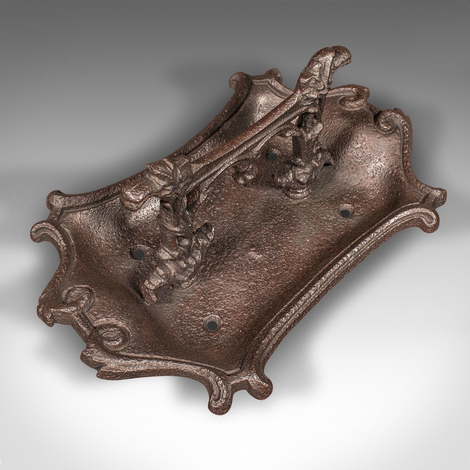 19th Century Antique Ornate Boot Scraper, English, Cast Iron, Shoe Pull, Victorian, C.1840 For Sale