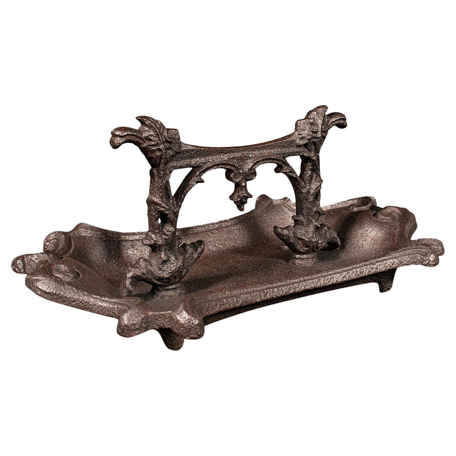 Antique Ornate Boot Scraper, English, Cast Iron, Shoe Pull, Victorian, C.1840